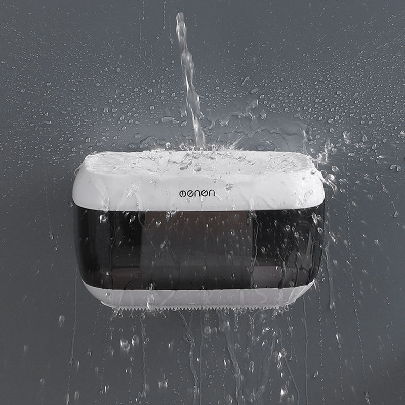 Soporte de papel higiénico montado en la pared, caja de papel higiénico, estante de almacenamiento de rollo de papel impermeable, organizador de tubo de papel para Baño