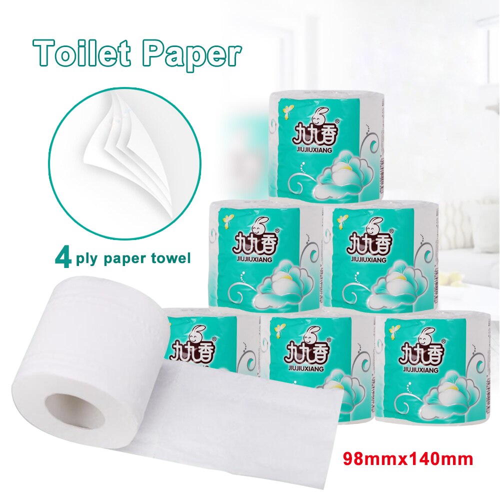 Toiletpapier Bulk Rollen Bad Tissue Badkamer Witte Zachte 4 Ply Huishouden