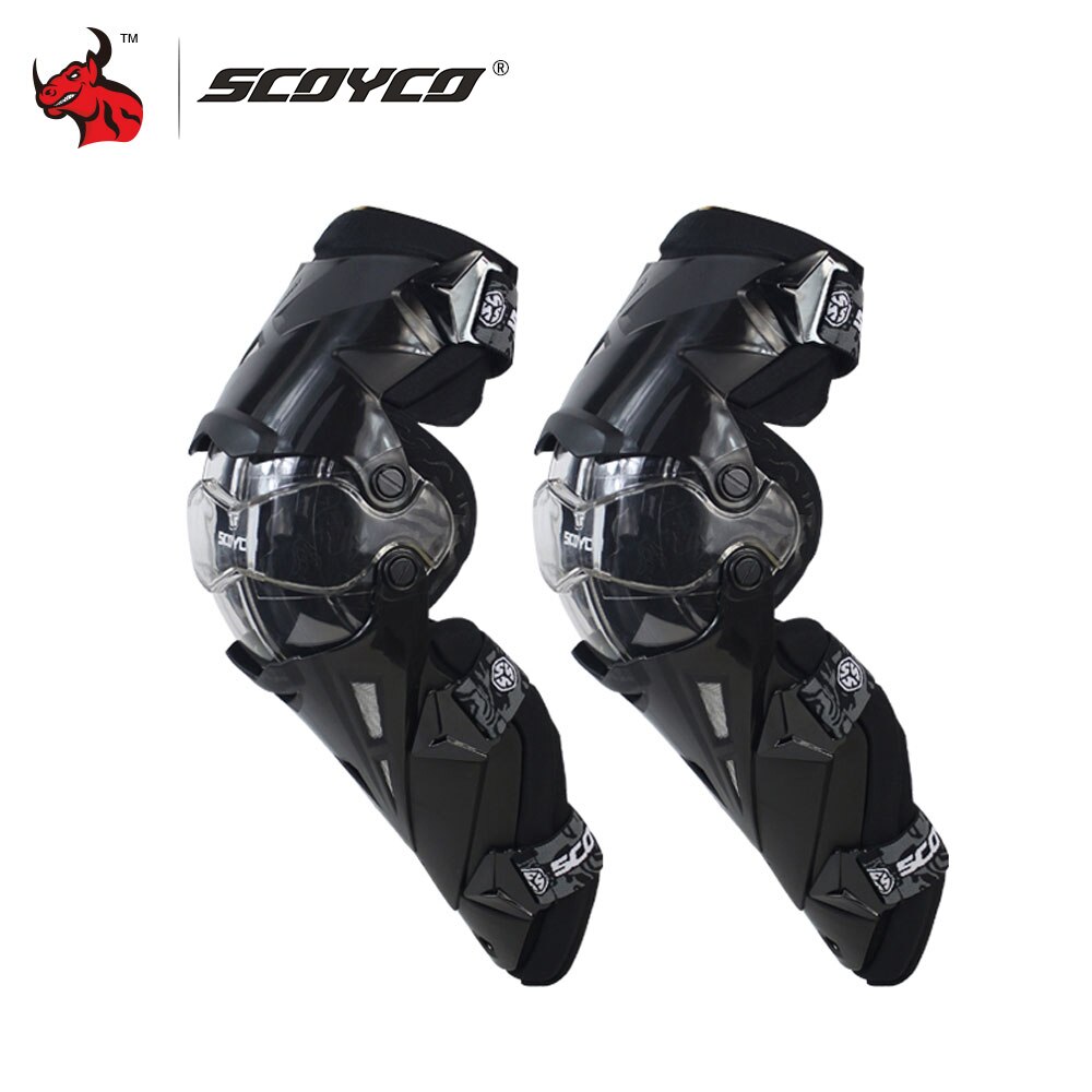 SCOYCO-genouillères de protection pour Moto, équipement de protection pour Motocross, vtt, équipement de protection pour Ski: K12 black
