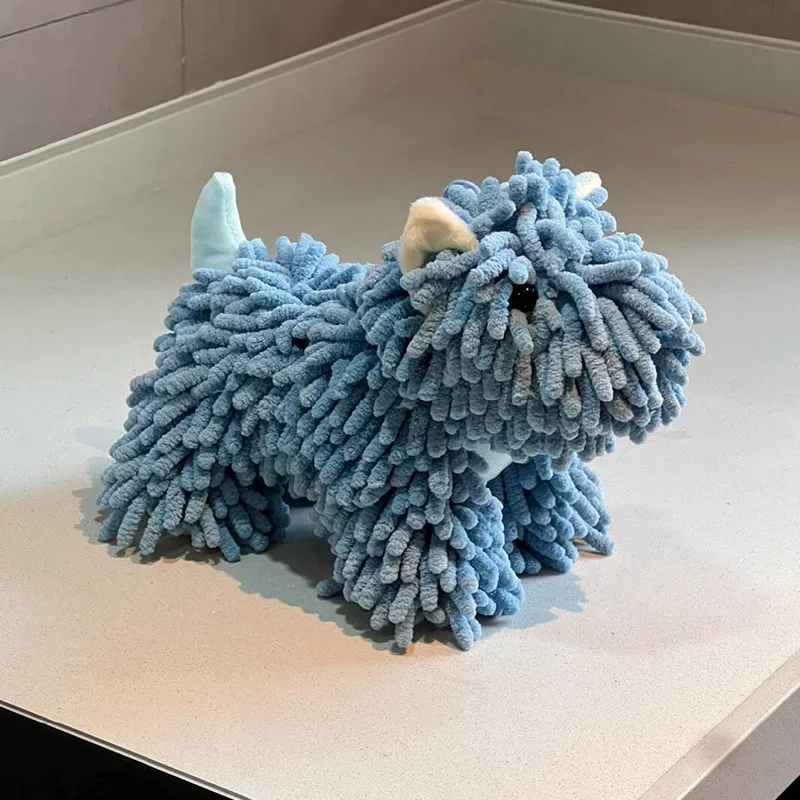 Keuken Cartoon Hond Chenille Handvegen Pop Sneldrogende Absorberende Handdoek Thuis Handdoek Badkamer Handvegen Pluche Handdoek: Blauw