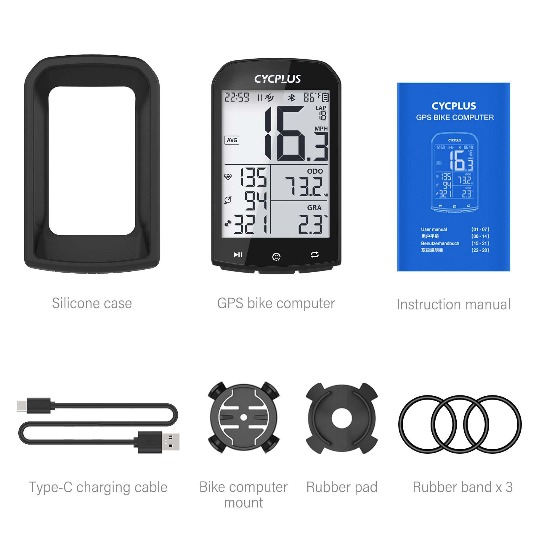 CYCPLUS M1 GPS Fietscomputer Fietsen Snelheidsmeter Bluetooth 5.0 ANT + Ciclismo Snelheidsmeter voor Garmin Zwift Fietsaccessoires: Rood