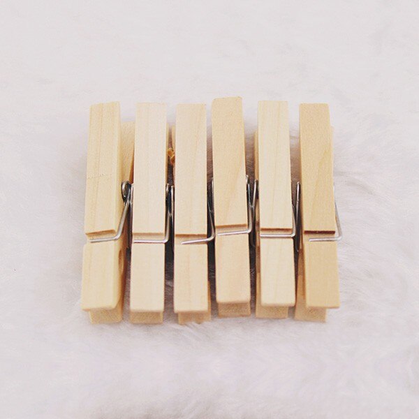 50 PCS Very Small Mine Size 25mm Mini Natural Wooden Clips For Photo Clips Clothespin Craft Decoration Clips