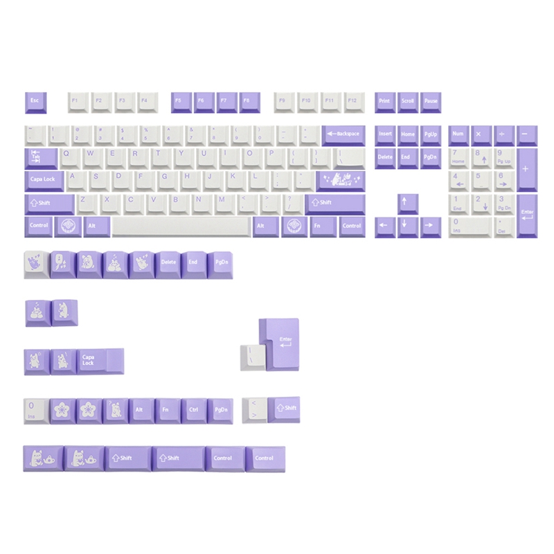 135 Key/Set Tuzi Theme PBT Dye Subbed Keycap for MX Switch FL980 Mechanical Keyboard Gmk Keycap Key Caps: English