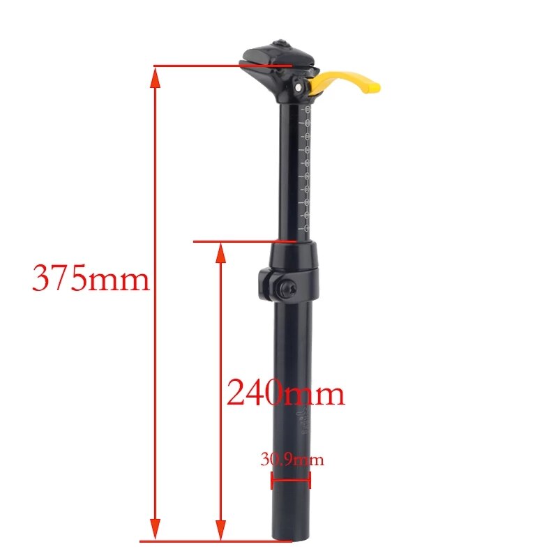 Powiększenie teleskopowy wioślarz sztyca zacisk sztycy wioślarz górski hydrauliczny zakraplacz 30.9/31.6*375MM siodło Mtb rura kontrola chowany