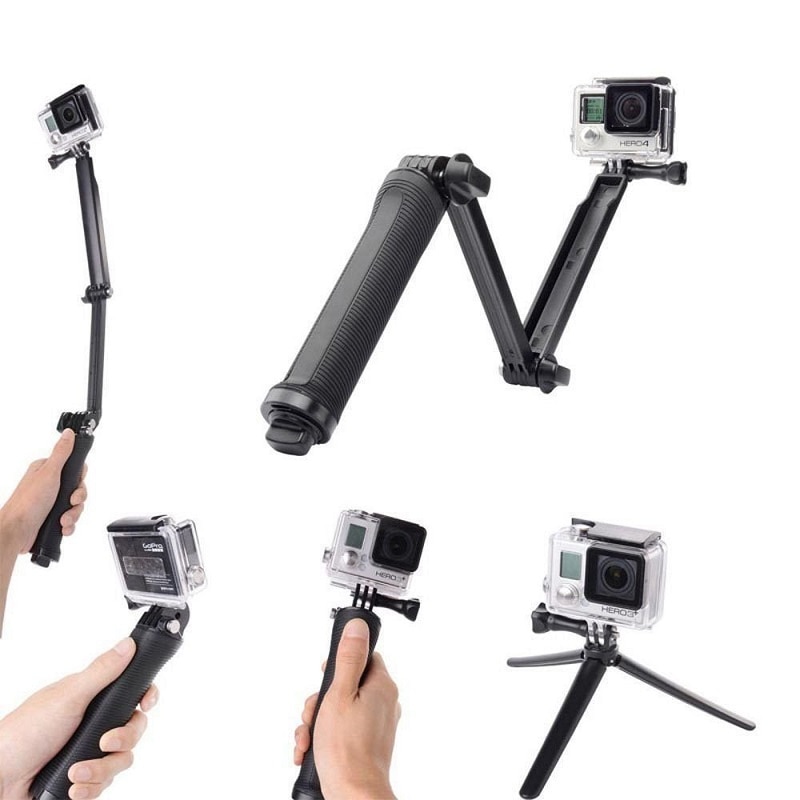 Gopro 3 Way Grip Monopod impermeable multifunción Selfie Sticks extensión brazo trípode Stand mejor precio