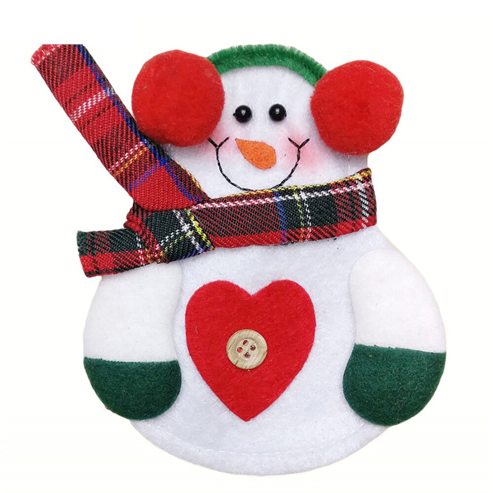 8 Uds muñeco de nieve decoraciones de Navidad soporte para bebida bolsa Navidad adornos navideños para el hogar Mesa