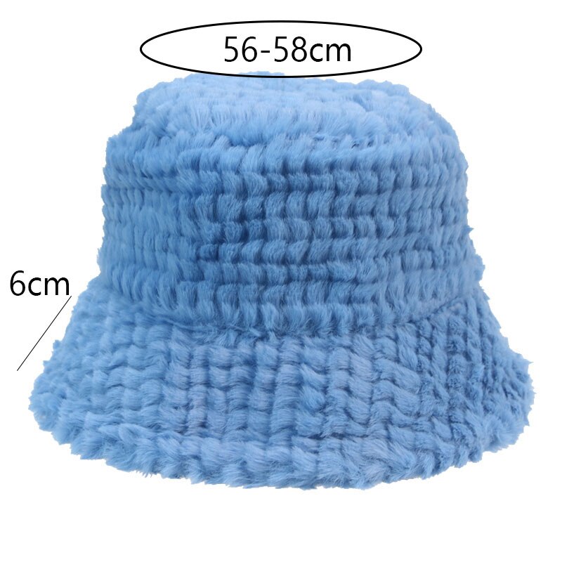 Emmer Hoed Winter Effen Wit Zwart Bont Pluche Zachte Warme Vrouwen Hoeden Outdoor Brede Rand Vissen Winter Emmer Hoeden Gorro pescador