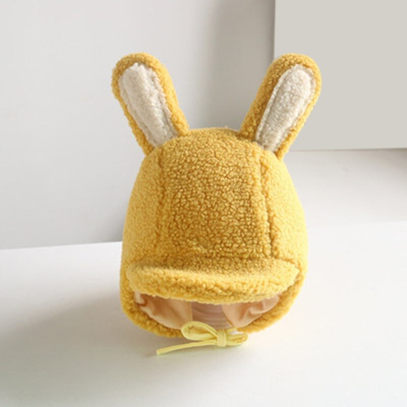 Winter Warme Baby Jungen knapp P Lamm Samt Earflap Hütte Doppel Bommel Deckel Mützen Für freundlicher Kleinkind Motorhaube Eargflap: Blau Hase Ohren