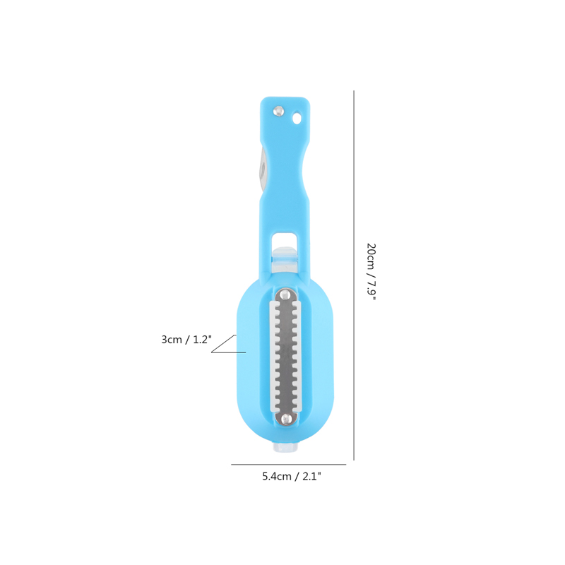 Cepillo portátil de acero inoxidable para báscula de pescado, raspador de limpieza, accesorios de cocina, brochas para la piel, elimina la escala de pescado, 1 Uds.: Azul