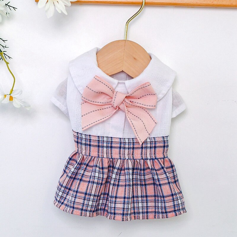 Vestido de verano para mascotas, ropa clásica a cuadros para perros, falda, ropa de cachorro de primavera, XS-L