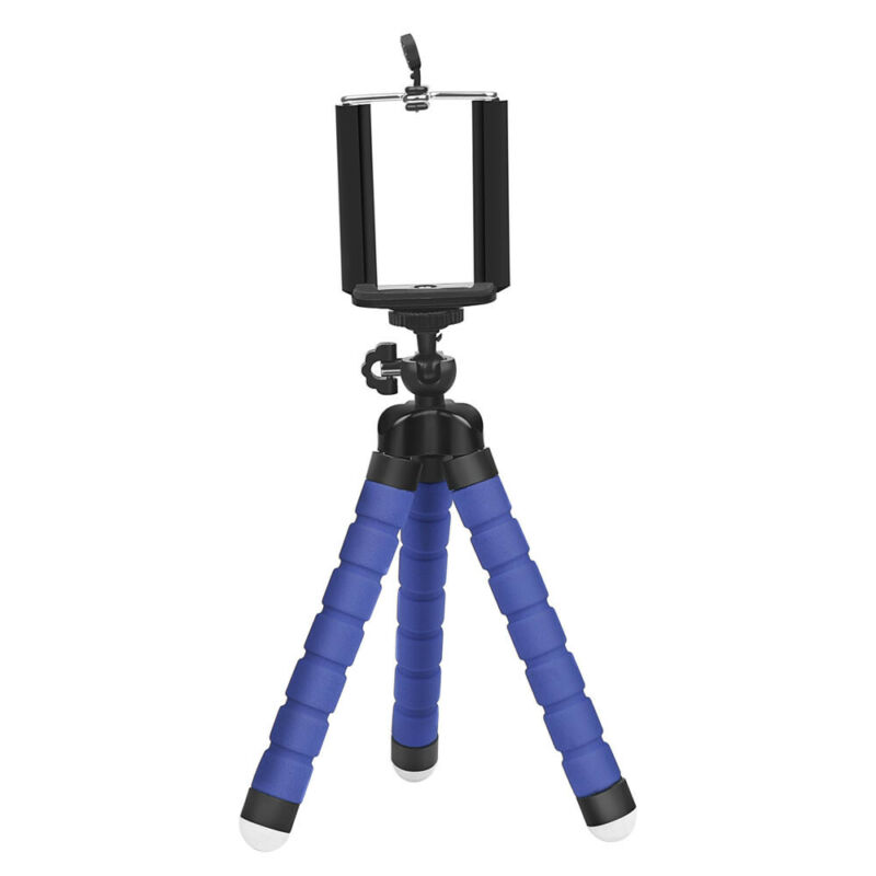 Mini trípode Flexible de pulpo, soporte de esponja, trípode de pulpo, Gorilla Pod para Gopro 10, 9, 8, 7, cámara Universal de teléfono DSLR: Azul