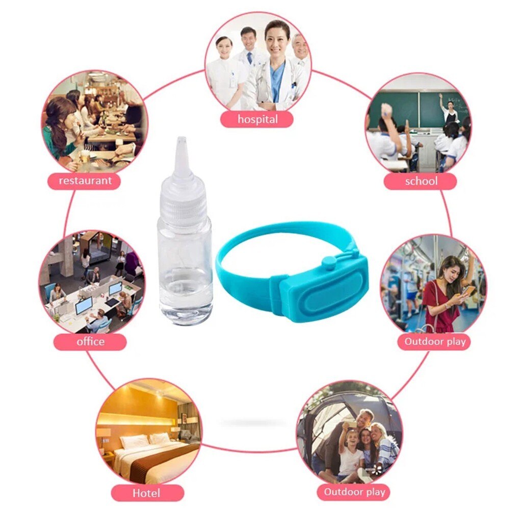 3Pcs Adult Kid Liquid Hand Dispenser Wristband Wrist Band Gel Without Whole Sanitizing Hand Sanitizer Dispensing Handwash