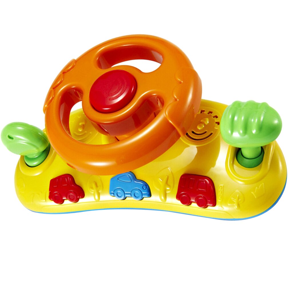 Baby lille barn bilsæde buggy rat legetøj med musikalsk lyd tilfældig farve