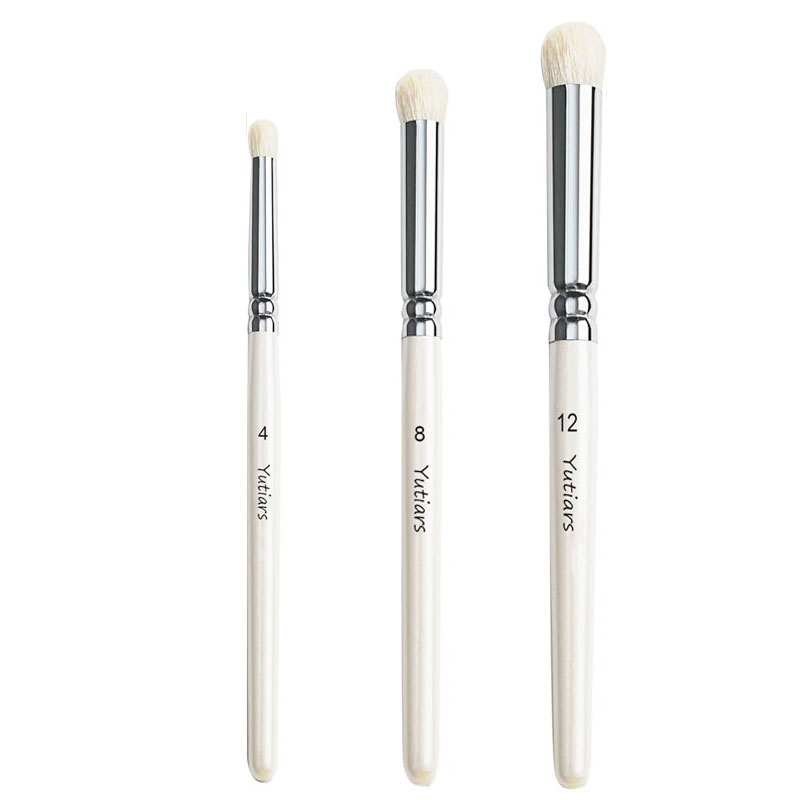 3 pincéis de lã, detalhes profissionais de pintura em miniatura, pincéis secos com cabo de madeira maciça, adequados para miniat: BRANCO