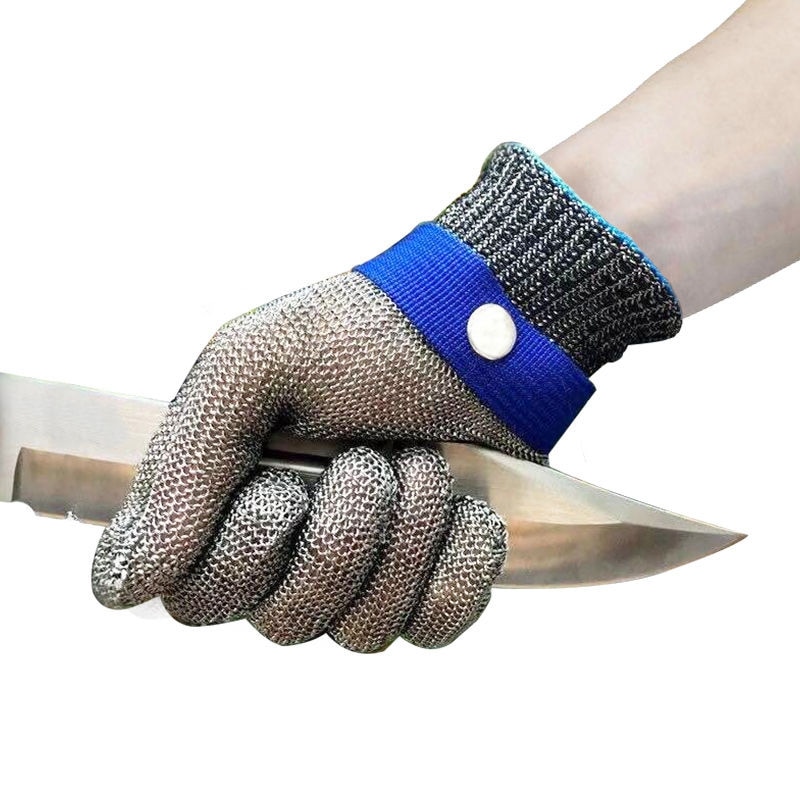 100%  slagter i rustfrit stål beskytter kødhandske anti-opskæringsstålhandsker beskyttelse grad 5 handsker