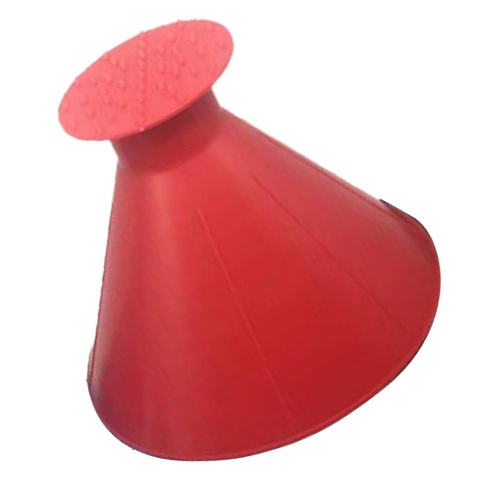 Cone Windshield Ice Bucket Funnel Car Glass Scraper Car Cone Snow Remover Practice Cleaning Tool Ice Shovel: red