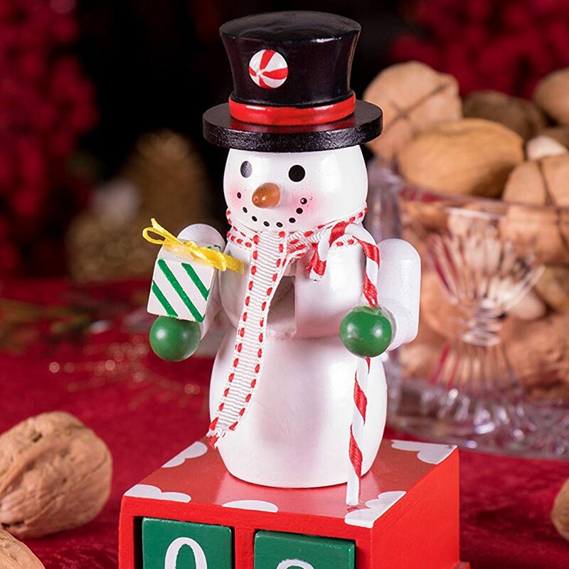 24 Plus Jour Bonhomme De Neige Calendrier De L'avent Compte À Rebours pour Noël Numéros Peints Noir Chapeau Haut-de-Forme Unique Décoration De