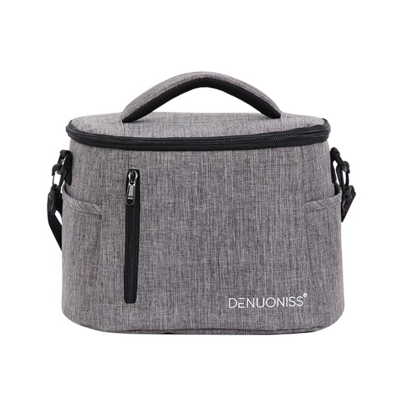 Draagbare Thermische Geïsoleerde Lunchbox Voedsel Opslag Lunch Schoudertas Picknick Pouch: Grijs