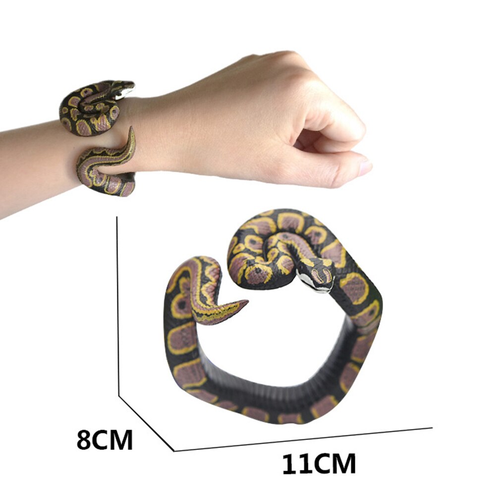 Simulation PVC Python Snake Bracelet Prank Tricks Toy Halloween Party Supplies Jokes Toys Animals Model Funny Scary Snake