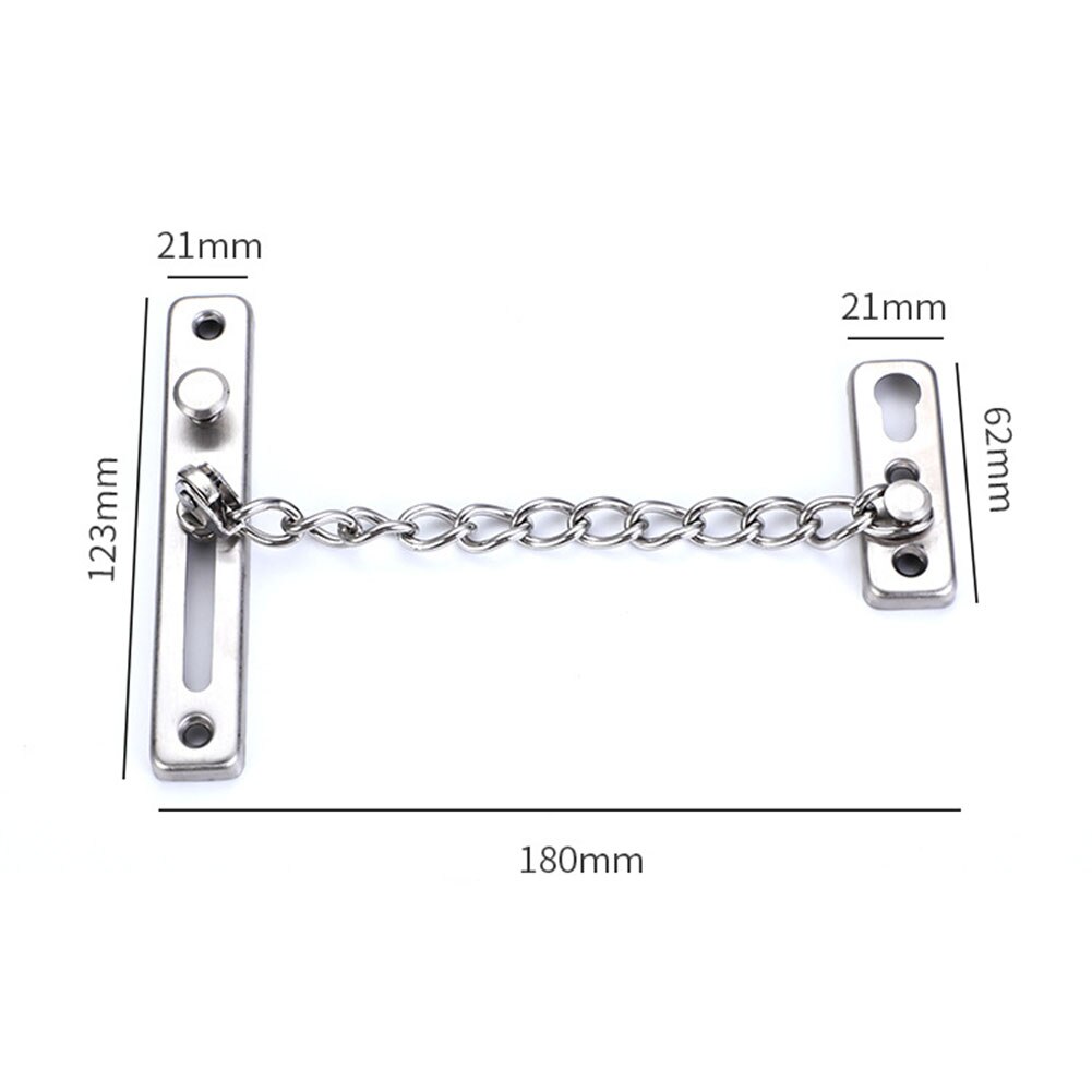 Anti-Theft Hotel Door Lock Bolt Chains Kids Safety Security Home Latch Buckle Kit Home Protection Door Tools: Silver