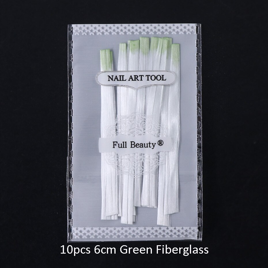 1m/2m/5m Nail Art Fiberglass For Nail Extension Building Clear Nails Fibernails Silk Acrylic Tips With Scraper Manicure SA1578: Green 10pc