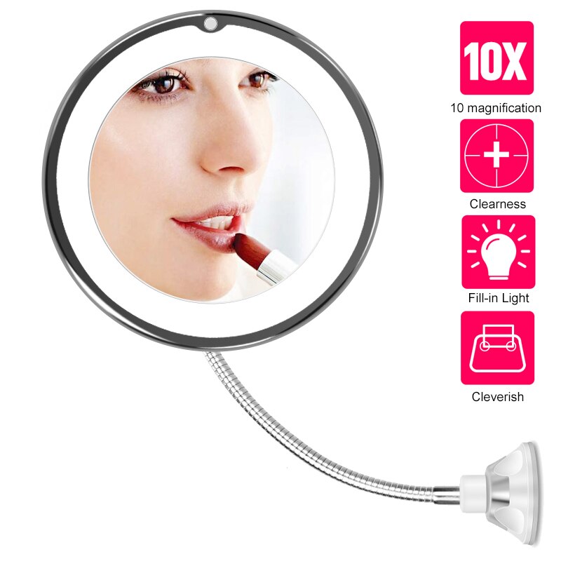 espejo aumento con luz espejo de maquillaje con luz espejo con luz led para maquillaje espejo maquillaje espejo con luz iluminado luz lupa espejos 10X espejo de vanidad espejos cosméticos miroir con led: 10x long mirror
