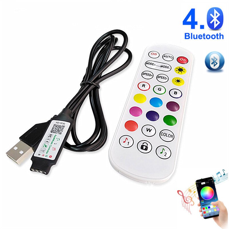 USB LED RGB Bluetooth Controller,5V Power For TV Backlight LED Strip RGB Controller 24key IR Remote Magic Home Control colorful