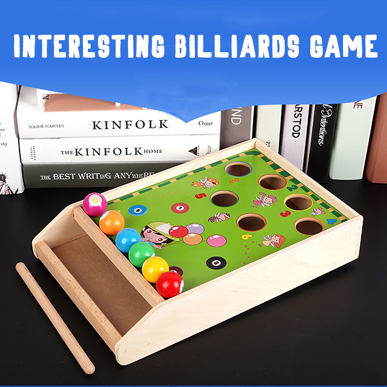 Billiards toys wooden color matching c ognitive parent-child toys Block Board Game Educational Color Cognitive Ability Toys For