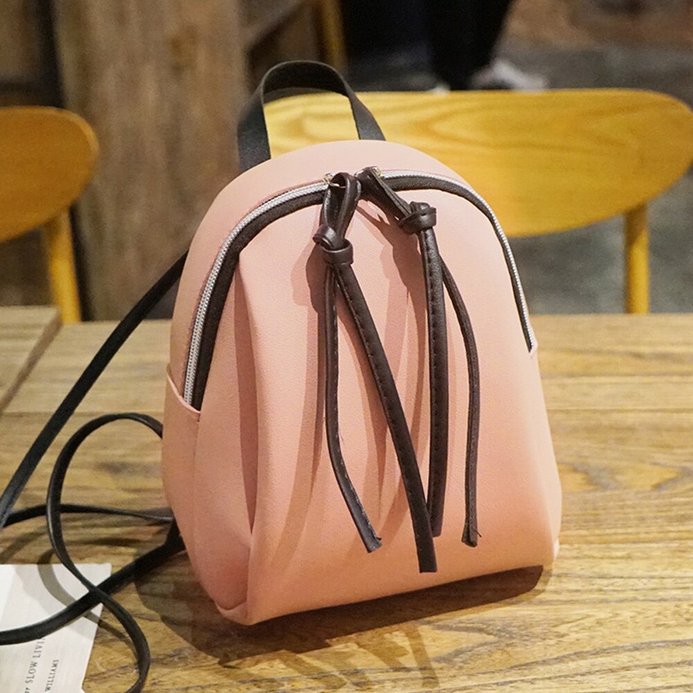 Mini mochila para mujer, bolso de hombro de cuero de PU para chicas adolescentes, morral pequeño para mujer, mochila escolar para mujer: style2 D