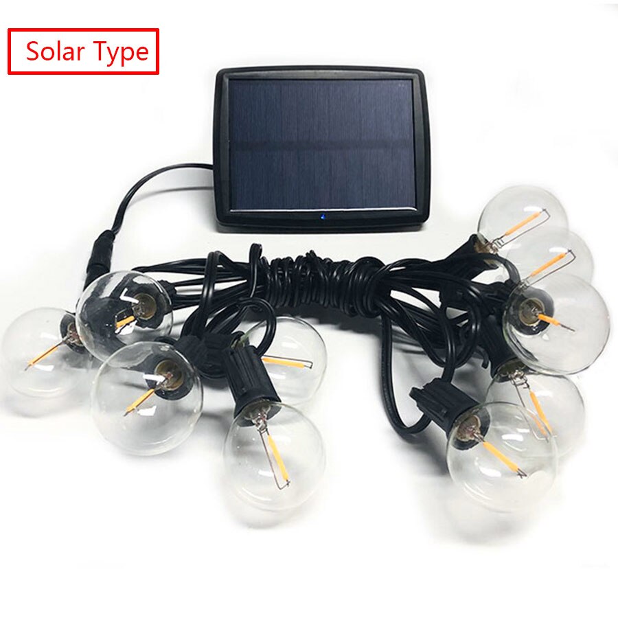 Solar String Lights Outdoor G40 25 LED Bulbs Patio String Lights 25Ft Waterproof Garden Light For Backyard Camping Pergola: 7.5M 25LED Bulbs