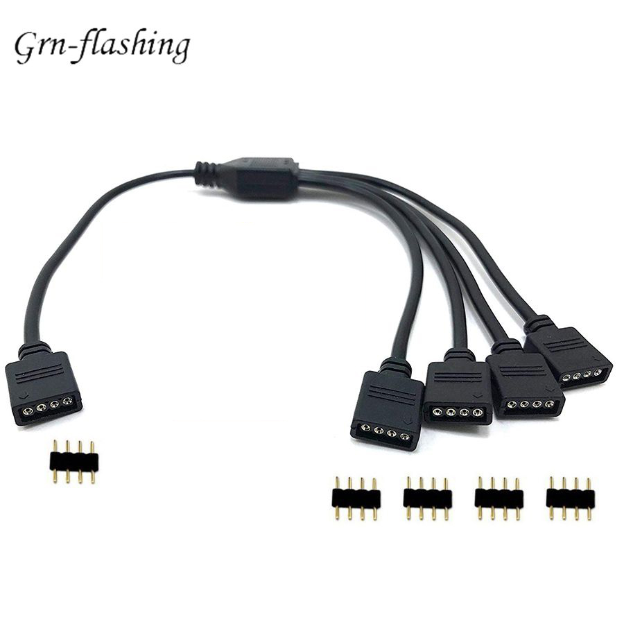 Connecteur de bande LED RGB à 4 broches, 1 à 1, 2, 3, 4, 5, câble séparateur d'alimentation, aiguille à 4 broches, fil de connecteur femelle pour bande lumineuse LED RGB