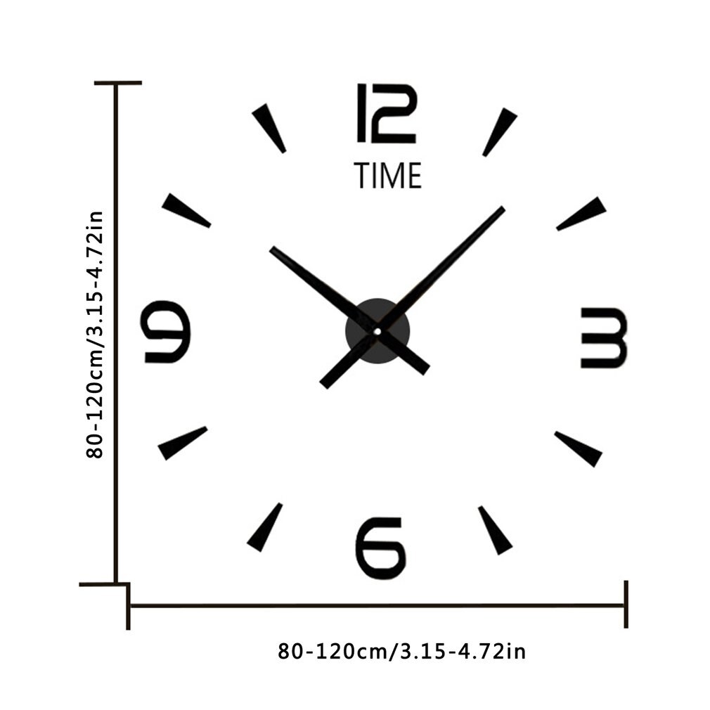 Wandklok Moderne Grote 3D Wandklok Spiegel Oppervlak Lijm Grote Diy Klok Voor Thuis Woonkamer Slaapkamer Kantoor Decoratie
