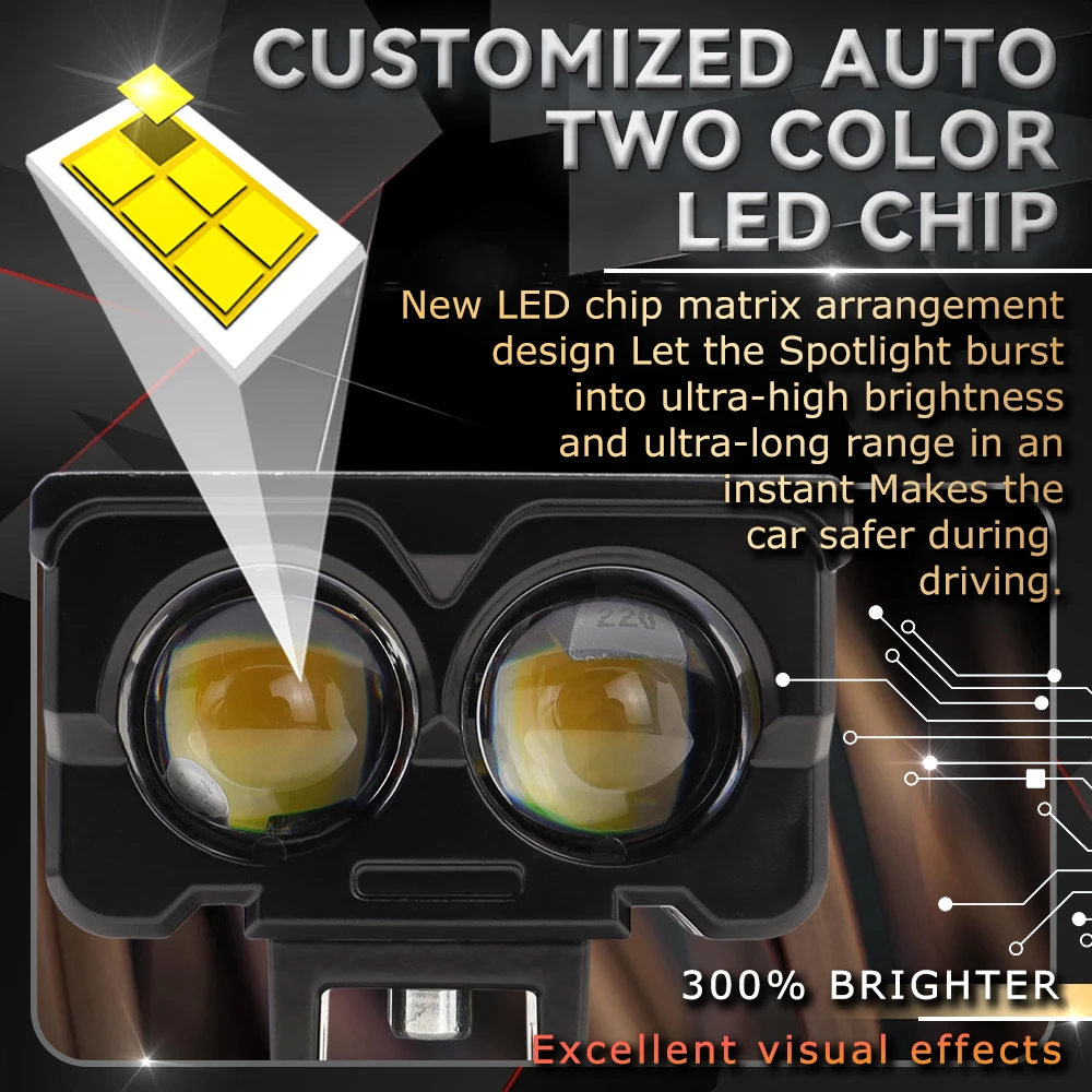 Lámpara LED de trabajo para coche, 12V-24V, 17W, barra de luz, foco, luz antiniebla de conducción para Jeep, motocicleta, Tractor, camión, SUV, ATV, todoterreno, 4 × 4