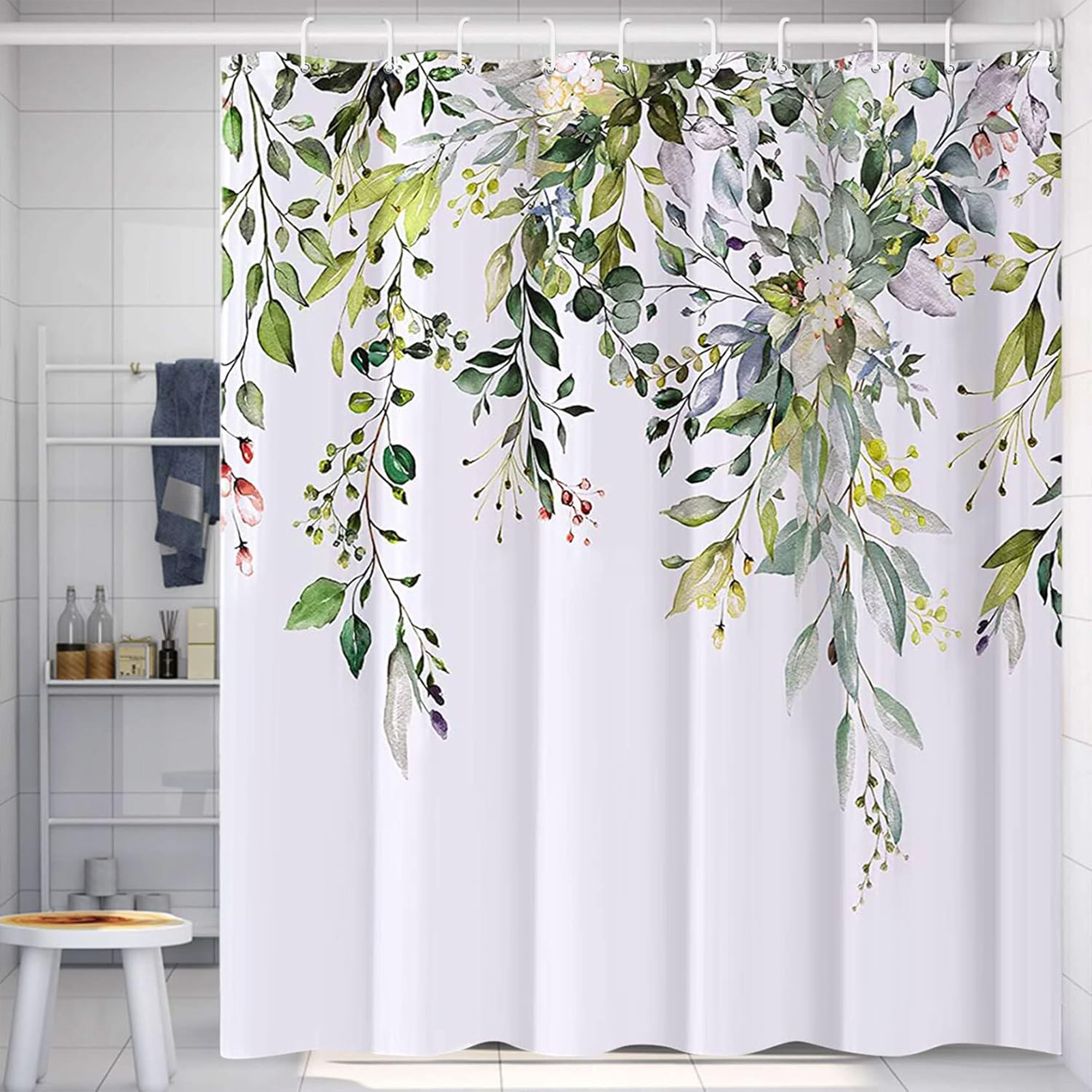 Natuur Douchegordijnen Bos Bad Gordijn Polyester Stof Badkamer Scheidingswand Met Haken Schilderachtige Decor Douchegordijn: 180*180 cm / Bordeaux