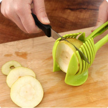 Groen Handheld Circulaire Mode Citroen Plakjes Tomaat Snijmachine Creatieve Groente Ui Snijden Houder Slicer Tool # BL2