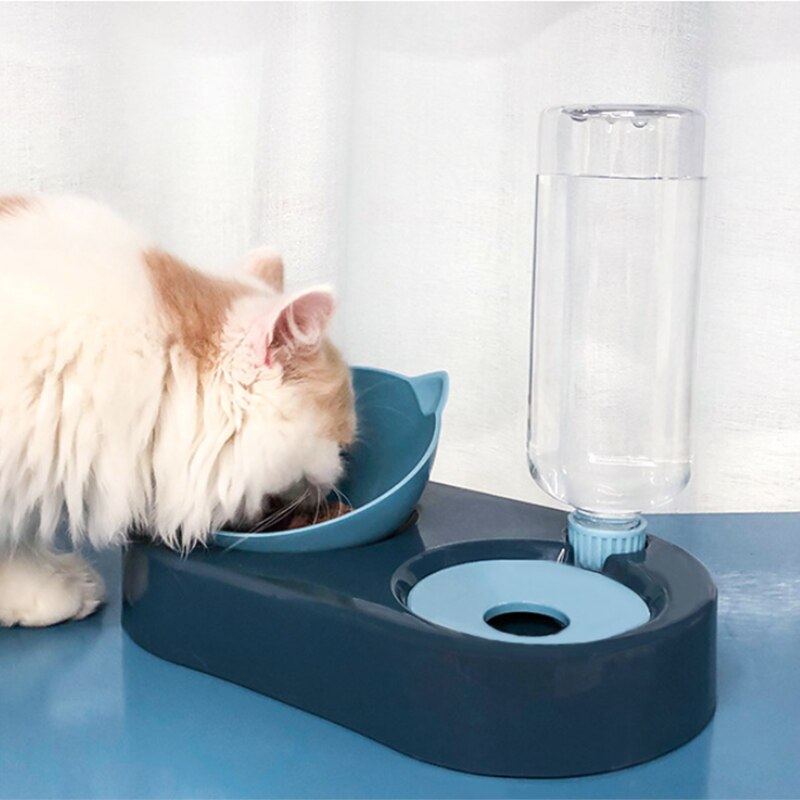 2-In-1 Huisdier Kat Kom Water Dispenser Automatische Water Opslag Kattenvoer Kom Water Container Kitten Drinken honden Feeder Waterer