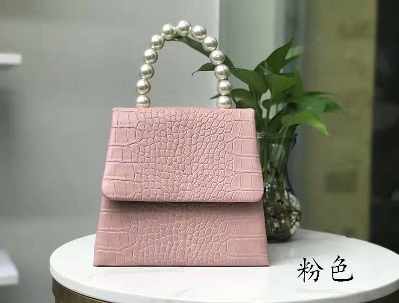 Cross border women's bag autumn and winter Pearl handbag Korean version tide crocodile single shoulder slant cross bag