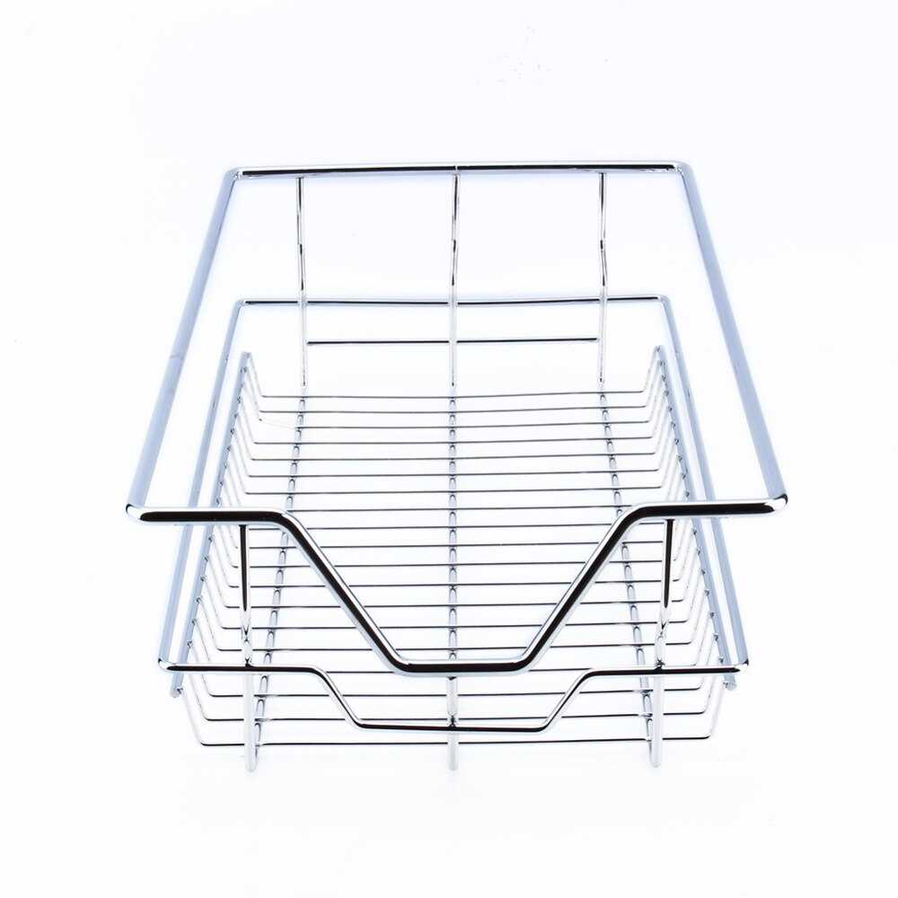 Kitchen Sliding Cabinet Organizer,Pull Out Chrome Wire Storage Basket Drawer Kitchen Cabinets
