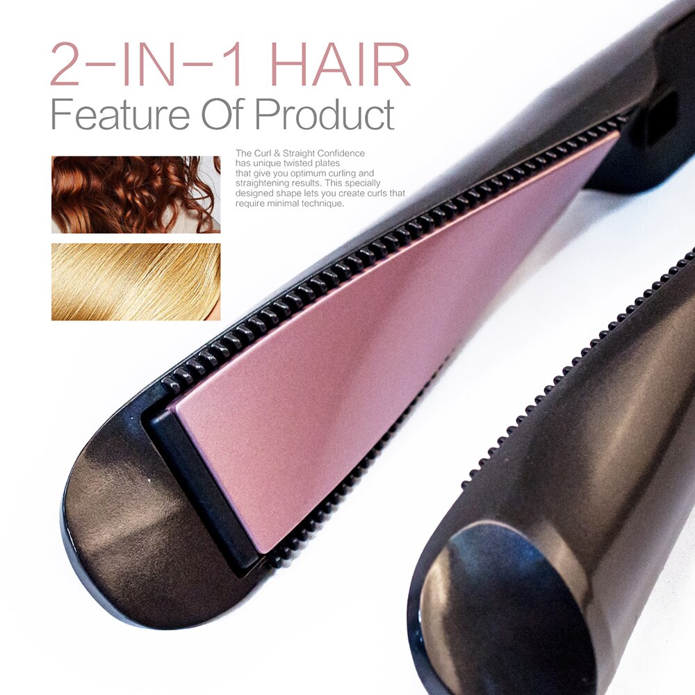 Bigoudi 2 en 1 pour femmes, pince à cheveux, fer à friser
