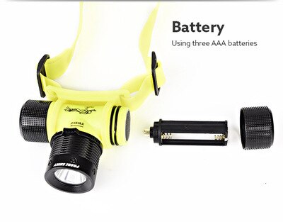 Strong Light Power Headlight LED Aluminum Waterproof Swimming Diving Headlamp Underwater Work Headlight Drive Flashlight AAA