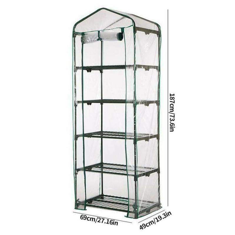 2/3/4/5 Tier Pvc Tuin Kas Huishoudelijke Plant Kas Schuur Mini Tuin Kas Cover Groeiende Tent (zonder Ijzer Stand