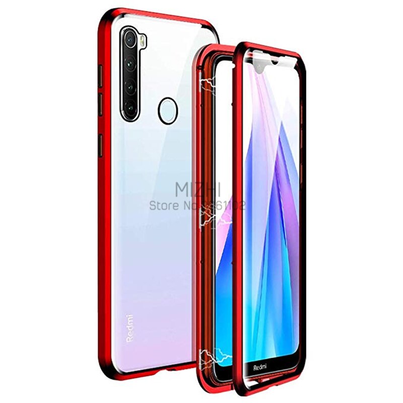 Coque 360 8 t 8t verre pour xiaomi redmi note 8t 8t protection arrière magnétique 8t métal: Note 8t / Rouge