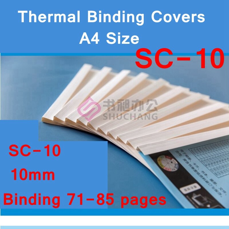 10 stk / parti sc -10 termisk bindingsomslag  a4 limbindingsomslag 10mm (70-85 sider) termobindende maskindæksel