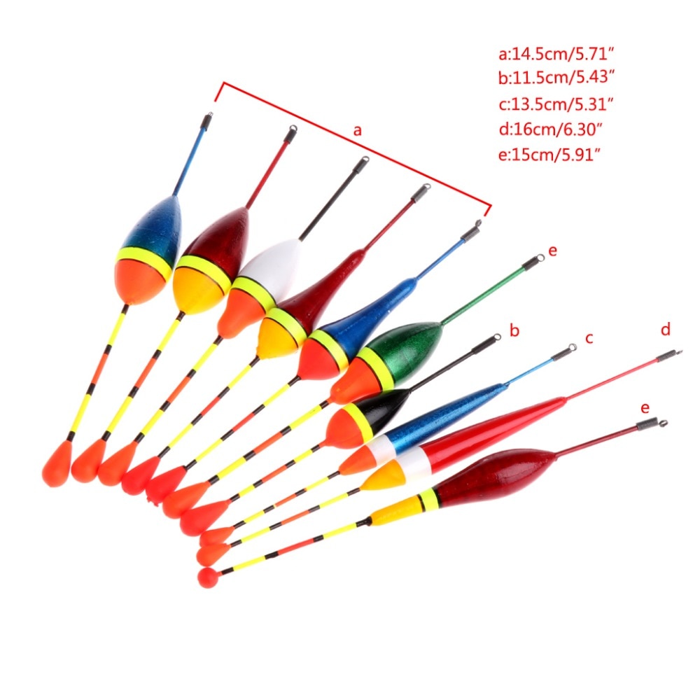 10 st karp fiske flöten set boj bobber stick för pesca tackle vertikal mix storlek