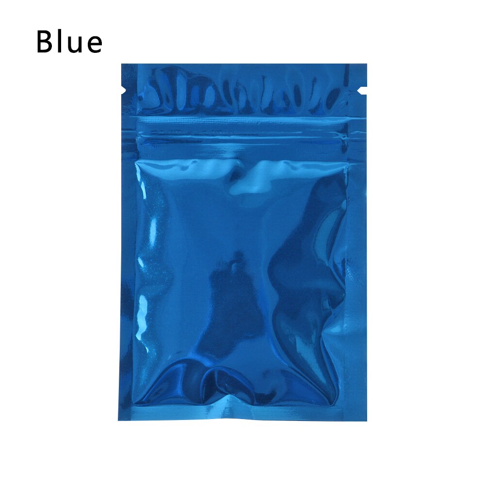 20 Stks/pak Zelfdichtende Voedsel Opslag Zakken Aluminiumfolie Vacuüm Pakket Recyclebaar Ziplcok Tas Keuken Organisatie: blue