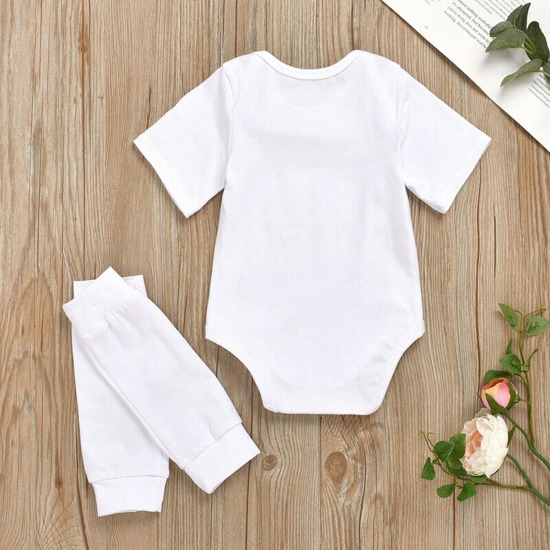 Kids Boys Girls Bodysuits Sets Letter Print Long Sleeve Jumpsuits Leg Warmers My First St.Patrick's/Easter Day Clothes