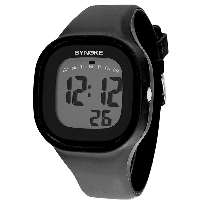 SYNOKE mannen vrouwen Kids Elektronische Horloges Meisjes Effen Klok Horloges Kleur Horloges Repeater Waterdichte Digitale Horloge: A