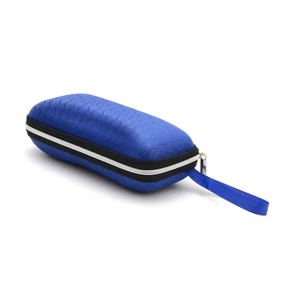 Estuches para gafas, funda para gafas de sol para mujer, caja para gafas con cordón y cremallera, estuches para gafas para hombres: Azul
