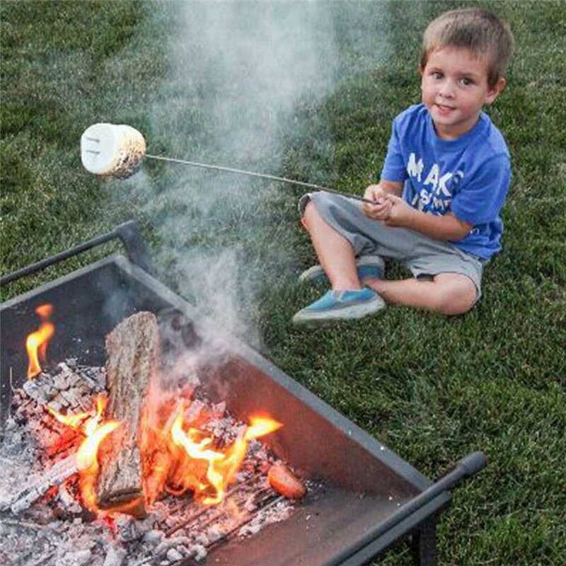 camping bål camping bål ildsted tilbehør hund teleskopisk stekegaffel pinner grillspyd (tilfeldig farge)