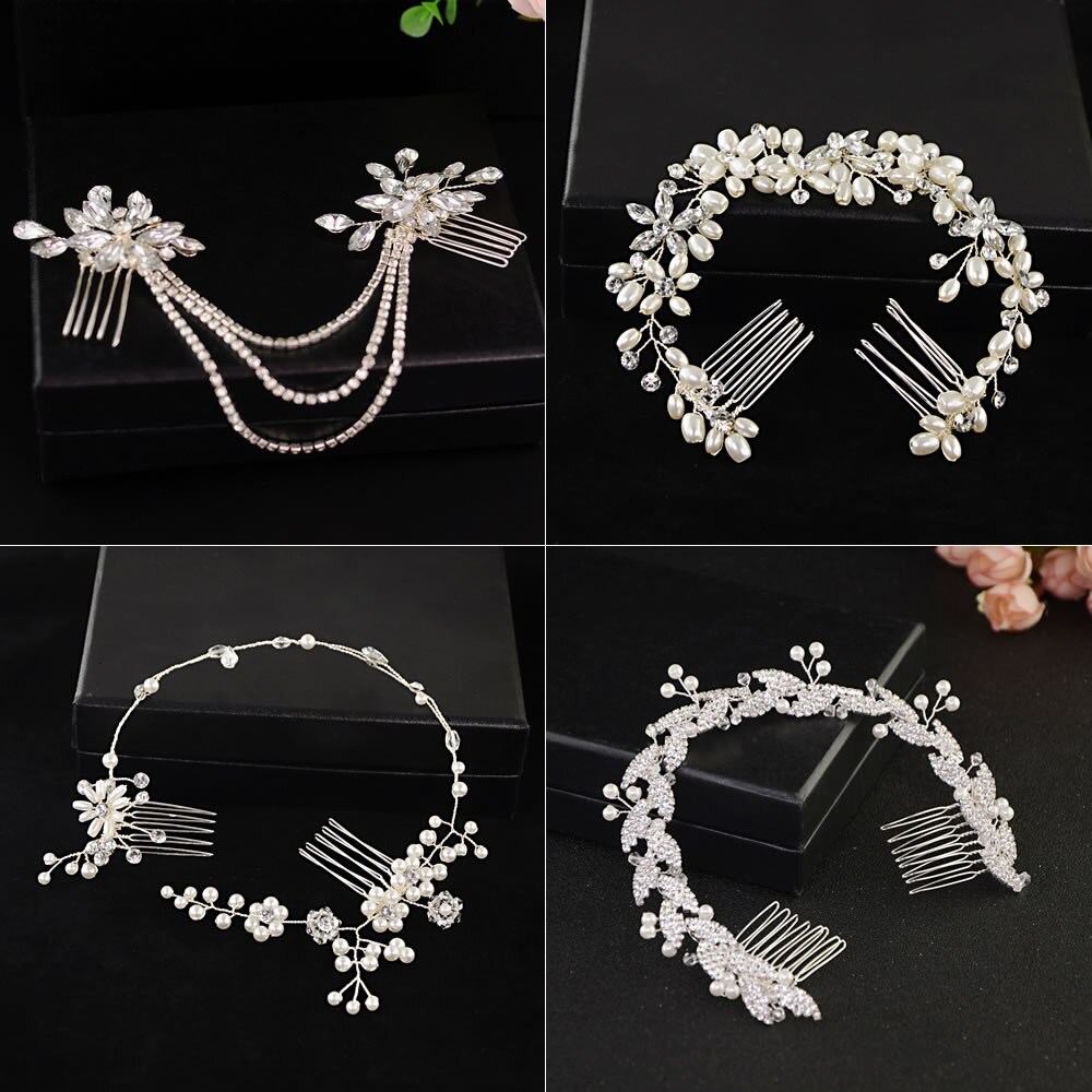 Peineta nupcial, horquilla de cristal, accesorios para el cabello de boda, Flor del pelo de perla, horquillas de diamante para el pelo de novia, pieza para el pelo de boda